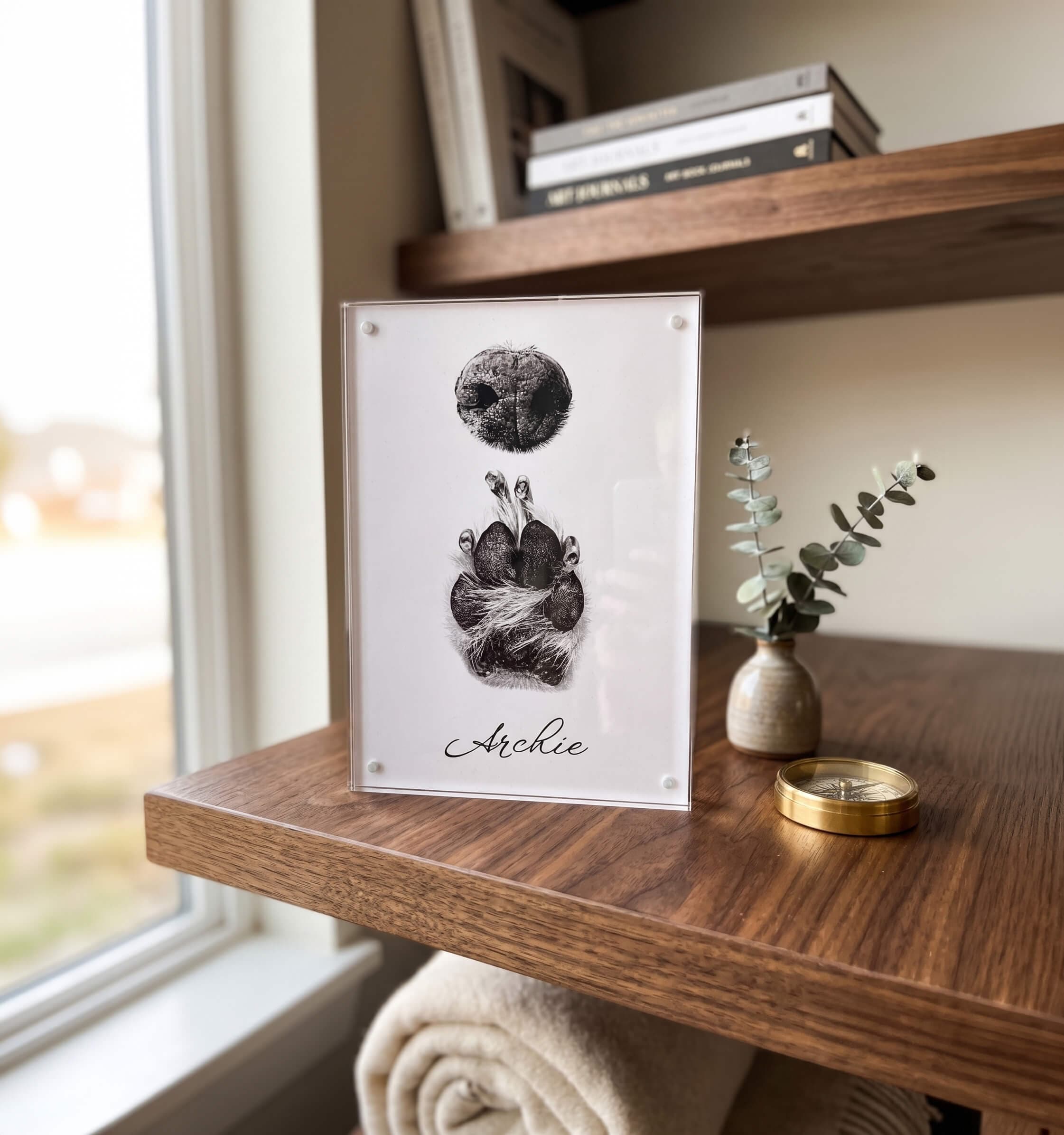 Personalised Pet Paw & Nose Print Keepsake (A5)
