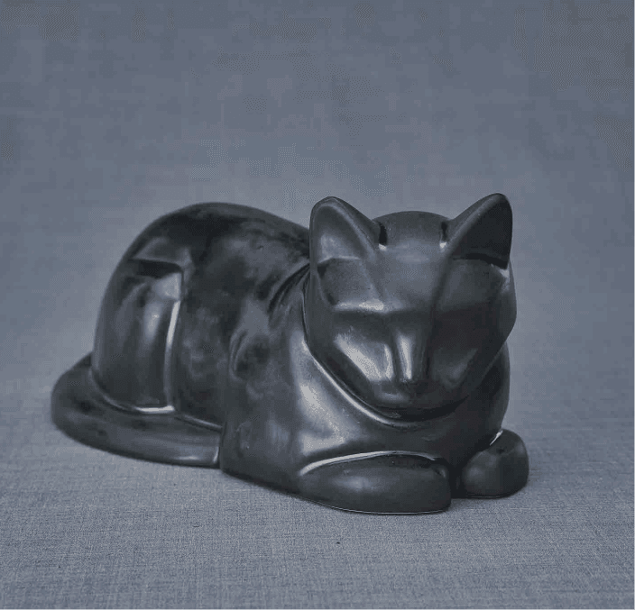 Pulvis Cat Urn (Dark Matte Glaze / Dark Sand Glaze)