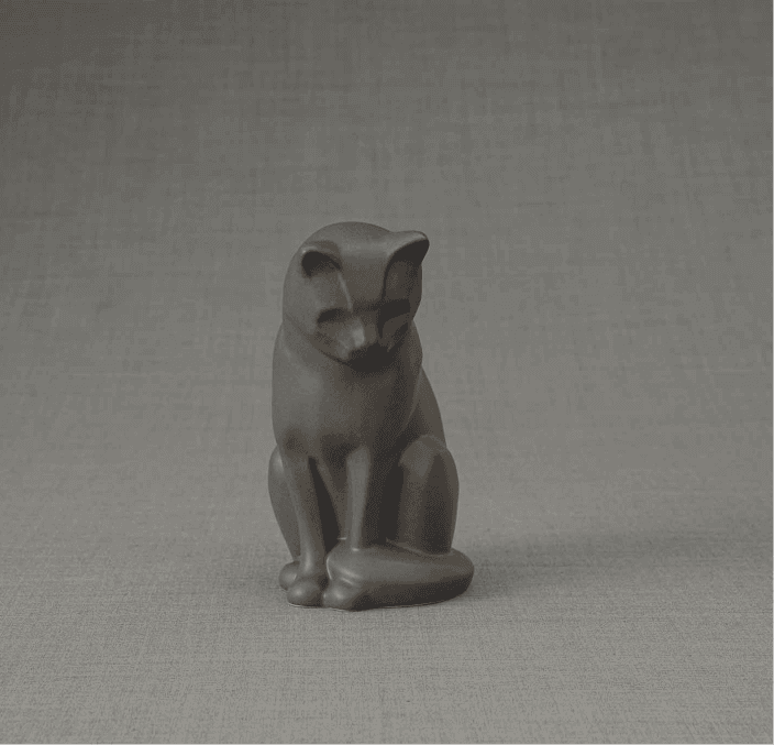 Pulvis Neko Mini Urn (Grey Matte Glaze / White Matte Glaze)