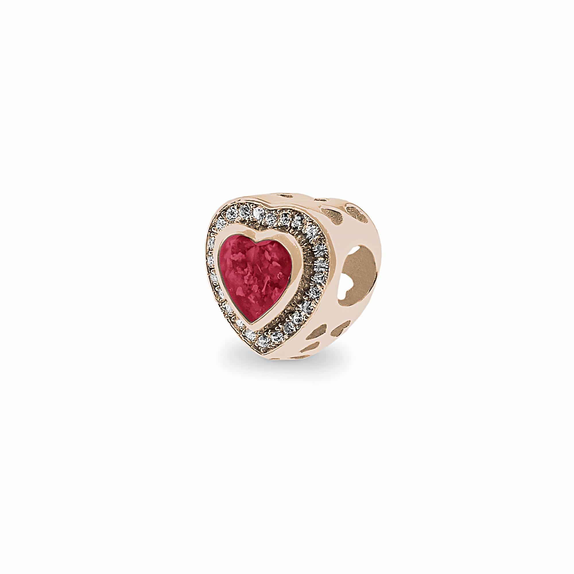 EverWith Comfort Memorial Ashes Charm Bead with Fine Crystals (9k Rose Gold)