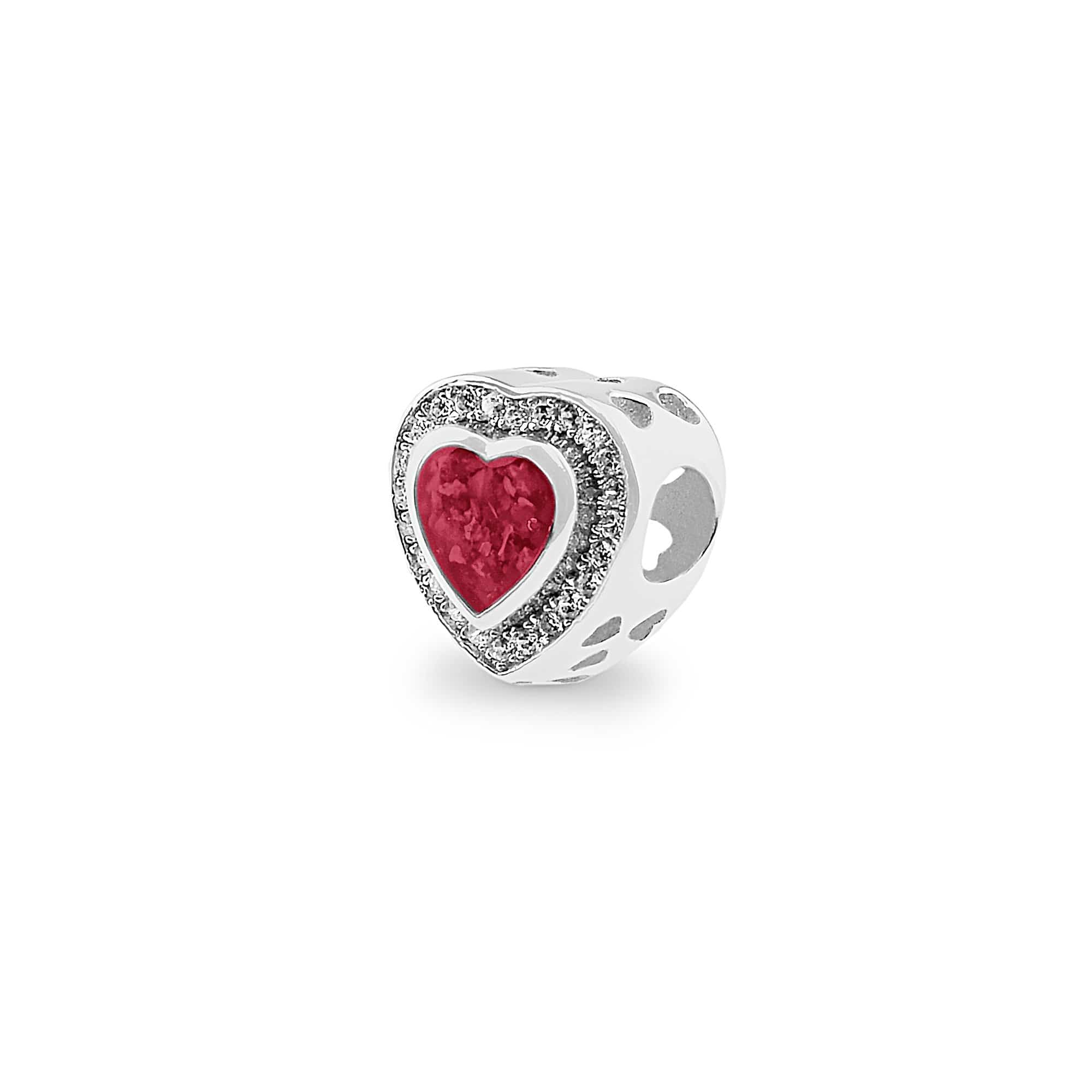 EverWith Comfort Memorial Ashes Charm Bead with Fine Crystals (9k White Gold)