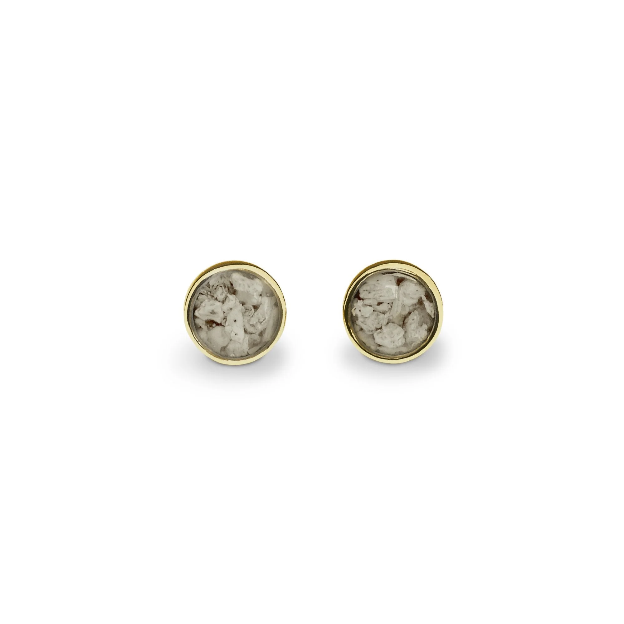 EverWith Ladies Classic Round Memorial Ashes Earrings (9k Yellow Gold)