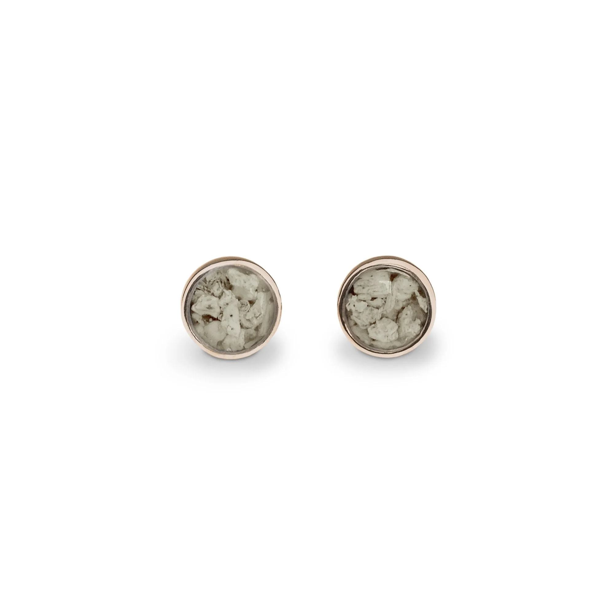 EverWith Ladies Classic Round Memorial Ashes Earrings (9k Rose Gold)